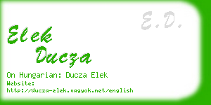 elek ducza business card